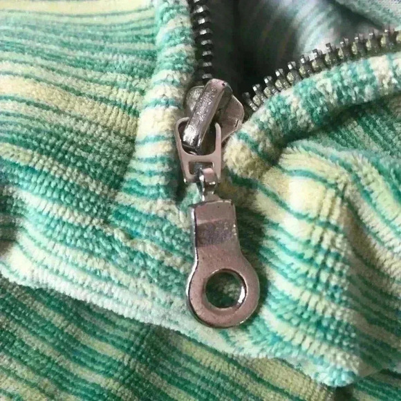 Twenty Six Red Vintage 90’s Mens Green Yellow Striped 1/4 Zip Polo Size Large - Picture 8 of 12